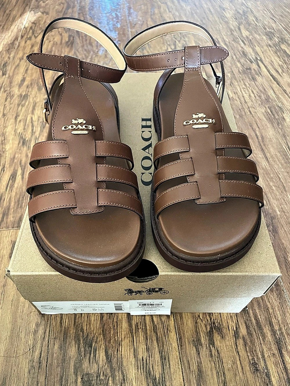 Coach Franny Sandal Leather Fisherman Sandals Brown
